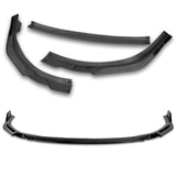 2013-2015 Lexus ES350 ES300h Painted Black 3-Piece Front Bumper Body Spoiler Splitter Lip Kit with Plate Caps