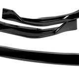 2013-2015 Lexus ES350 ES300h Painted Black 3-Piece Front Bumper Body Spoiler Splitter Lip Kit with Plate Caps