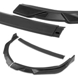2013-2015 Lexus ES350 ES300h Unpainted Matte Black 3-Piece Front Bumper Body Spoiler Splitter Lip Kit with Plate Caps