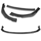 2013-2015 Lexus ES350 ES300h Unpainted Matte Black 3-Piece Front Bumper Body Spoiler Splitter Lip Kit with Plate Caps