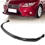 2013-2015 Lexus ES350 ES300h Unpainted Matte Black 3-Piece Front Bumper Body Spoiler Splitter Lip Kit with Plate Caps