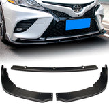 2018-2020 Toyota Camry Real Carbon Fiber 3-Piece Front Bumper Body Spoiler Splitter Lip Kit