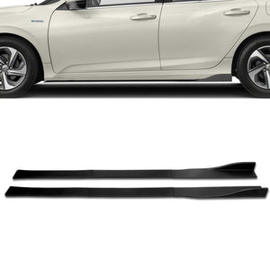 Universal 59" x 4" Black Side Skirt Extension Rocker Splitters Diffuser Lip 6pcs with Subaru Carbon Fiber Windshield Banner