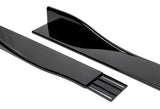 Universal 59" x 4" Painted Black Side Skirt Extension Rocker Splitters Diffuser Lip 6pcs with Subaru Carbon Fiber Windshield Banner