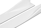 Universal 59" x 4" Painted White Side Skirt Extension Rocker Splitters Diffuser Lip 6pcs with Subaru Carbon Fiber Windshield Banner
