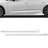 Universal 59" x 4" Painted White Side Skirt Extension Rocker Splitters Diffuser Lip 6pcs with Subaru Carbon Fiber Windshield Banner