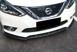 2016-2019 Nissan Sentra Carbon Style 3-Piece Front Bumper Body Spoiler Splitter Lip Kit with Free Gift