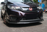 2014-2017 Honda Fit JDM Carbon Look 3-Piece Front Bumper Body Spoiler Splitter Lip Kit with Keychain Set