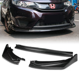2014-2017 Honda Fit JDM Carbon Look 3-Piece Front Bumper Body Spoiler Splitter Lip Kit