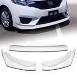 2014-2017 Honda Fit Painted White 3-Piece Front Bumper Body Spoiler Splitter Lip Kit