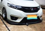 2014-2017 Honda Fit JDM Real Carbon Fiber 3-Piece Front Bumper Body Spoiler Splitter Lip Kit with Keychain Set