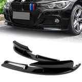 2012-2018 BMW M-Sport M-Tech Painted Black 2-Piece Front Bumper Body Spoiler Splitter Lip Kit