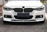 2012-2018 BMW M-Sport M-Tech Painted White 2-Piece Front Bumper Body Spoiler Splitter Lip Kit with Hood Vinyl Sticker