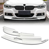 2012-2018 BMW M-Sport M-Tech Painted White 2-Piece Front Bumper Body Spoiler Splitter Lip Kit