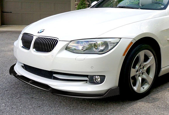 2011-2013 BMW 3-Series 2DR E92 E93 Real Carbon Fiber 3-Piece Front Bumper Body Spoiler Splitter Lip Kit