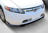 2006-2008 Honda Civic 4DR JDM CS-Style Carbon Look 3-Piece Front Bumper Body Spoiler Splitter Lip Kit with LED Grill Emblem