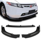 2006-2008 Honda Civic 4DR JDM CS-Style Unpainted Matte Black 3-Piece Front Bumper Body Spoiler Splitter Lip Kit