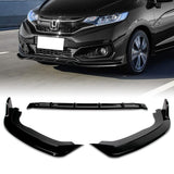 2018-2021 Honda Fit JDM Painted Black 3-Piece Front Bumper Body Spoiler Splitter Lip Kit