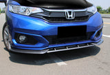 2018-2021 Honda Fit JDM Carbon Style 3-Piece Front Bumper Body Spoiler Splitter Lip Kit with Keychain Set