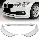 2016-2019 BMW 3-Series F30 F35 Painted White 3-Piece Front Bumper Body Spoiler Splitter Lip Kit