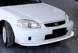 1996-1998 Honda Civic JDM CS-Style Painted White 3-Piece Front Bumper Body Spoiler Splitter Lip Kit with Key Tag