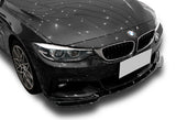 2014-2019 BMW F32 F33 F36 4-Series B-Style M-Sport Painted Black 3-Piece Front Bumper Body Spoiler Splitter Lip Kit with Free Gift