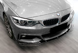 2014-2019 BMW F32 F33 F36 4-Series B-Style M-Sport Carbon Look 3-Piece Front Bumper Body Spoiler Splitter Lip Kit with Free Gift