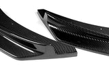 2014-2019 BMW F32 F33 F36 4-Series M-Sport Real Carbon Fiber 3-Piece Front Bumper Body Spoiler Splitter Lip Kit with Fenders Bumper Badge