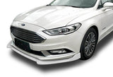 2017-2018 Ford Fusion/Mondeo Painted White 3-Piece Front Bumper Body Spoiler Splitter Lip Kit with Side Mirror Puddle Lights