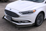 2017-2018 Ford Fusion/Mondeo Unpainted Black 3-Piece Front Bumper Body Spoiler Splitter Lip Kit Keychain Set