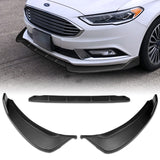 2017-2018 Ford Fusion/Mondeo Unpainted Black 3-Piece Front Bumper Body Spoiler Splitter Lip Kit Keychain Set