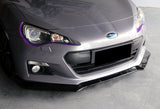 2013-2016 Subaru BRZ JDM CS-Style Painted Black 3-Piece Front Bumper Body Spoiler Splitter Lip Kit with Logo Keychain / Lanyard