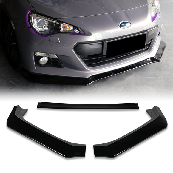 2013-2016 Subaru BRZ JDM CS-Style Painted Black 3-Piece Front Bumper Body Spoiler Splitter Lip Kit