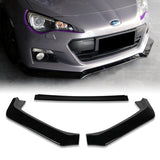 2013-2016 Subaru BRZ JDM CS-Style Painted Black 3-Piece Front Bumper Body Spoiler Splitter Lip Kit