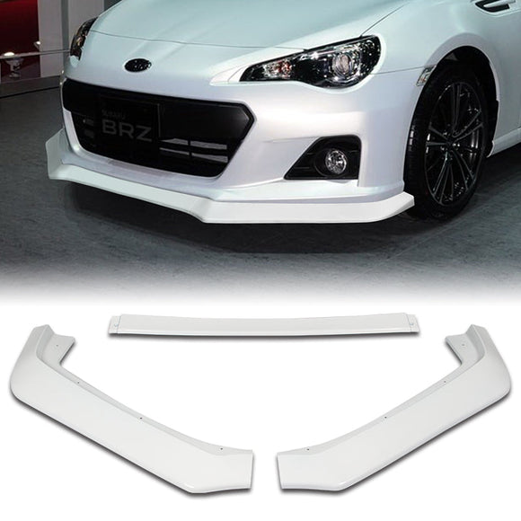 2013-2016 Subaru BRZ JDM CS-Style Painted White 3-Piece Front Bumper Body Spoiler Splitter Lip Kit