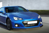 2013-2016 Subaru BRZ JDM CS-Style Unpainted Black 3-Piece Front Bumper Body Spoiler Splitter Lip Kit with Logo Keychain / Lanyard