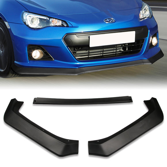 2013-2016 Subaru BRZ JDM CS-Style Unpainted Matte Black 3-Piece Front Bumper Body Spoiler Splitter Lip Kit