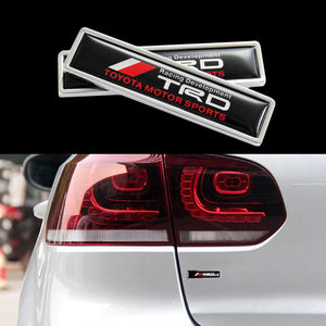 TRD TOYOTA 2PC Luxury Auto Car Body Fender Metal Emblem Badge Sticker Decal