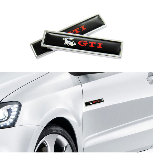 GTI 2PC Luxury Auto Car Body Fender Metal Emblem Badge Sticker Decal For Volkswagen