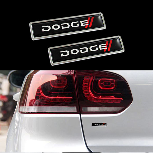 2 pcs Luxury Auto Body Fender Metal Emblem Badge Sticker Decal For DODGE with Red// New