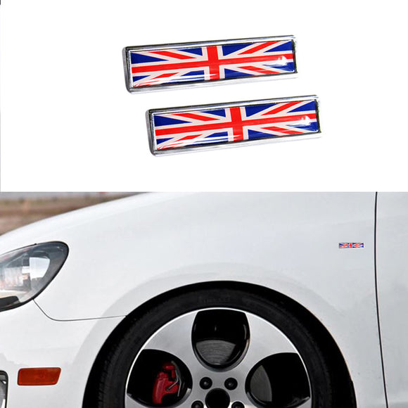 Luxury Auto Car Body Fender Metal Emblem British Flag Badge Sticker Decal 2PCS
