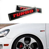 For 2PCS Turbo Emblem Luxury Auto Car Body Fender Metal Badge Sticker Decal