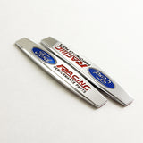 Ford Racing Set Black Carbon Fiber Look Seat Belt Cover X2 with Metal 3D Emblems