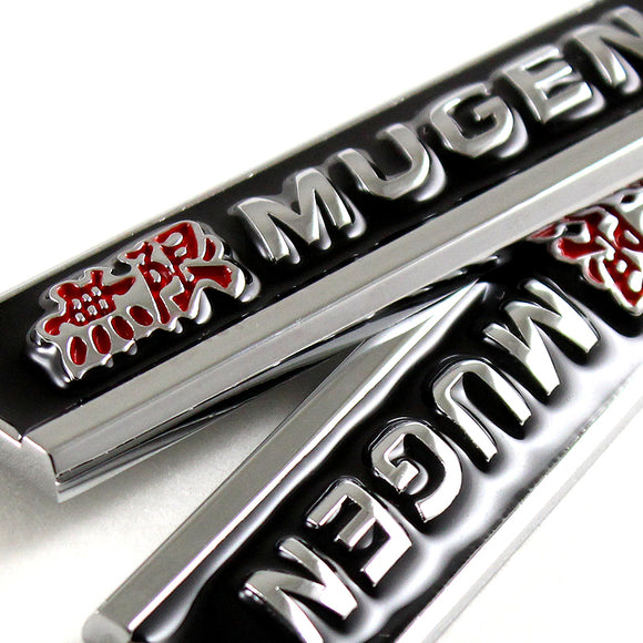 Mugen Black 3D Metal Emblem Sticker x2