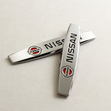 NISSAN 3D Metal Emblem Badge Sticker x2
