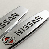 NISSAN 3D Metal Emblem Badge Sticker x2