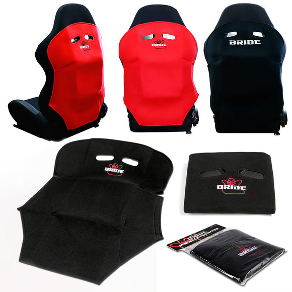 1PCS JDM Black Racing Seat Protector Cover Cotton Seat Dust Boot Bride Logo