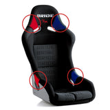2PCS JDM BRIDE Racing Black PVC Seat Side Cover Repair Decoration Pad Carbon Look