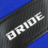 2PCS JDM BRIDE Racing Blue PVC Seat Side Cover Repair Decoration Pad Carbon Look