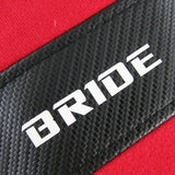 2PCS JDM BRIDE Racing Red PVC Seat Side Cover Repair Decoration Pad Carbon Look